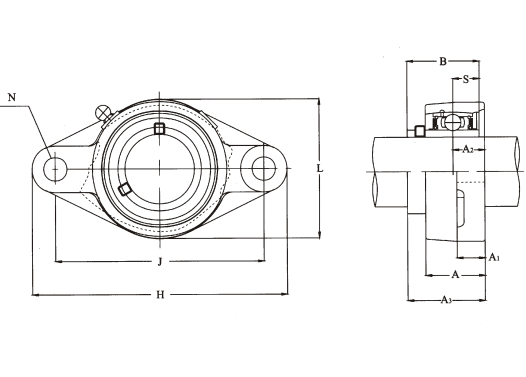 Insert Ball Bearing With Square Housing