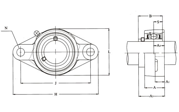 Insert Ball Bearing With Lozenge Housing